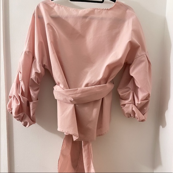 Pink wrap blouse - Picture 4 of 5